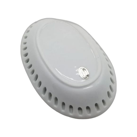 Porcelain Slotted Candy Dish Bowl Classic White Oval Shaped - Picture 3 of 7